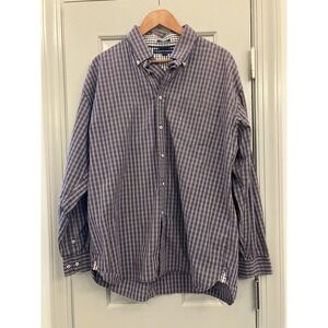 Tommy Hilfiger Shirt Mens XL Plaid Button Up Long Sleeve 80's 2 Ply Fabric‎